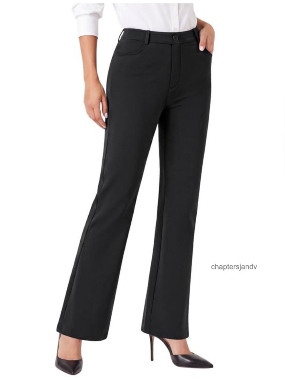 Women's Stretchy Pull On Flare Dress Pants Business Casual Trousers